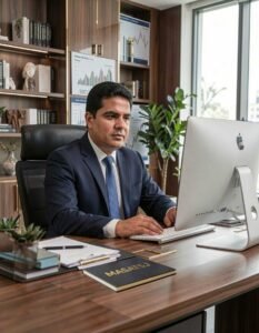 césar el contador on his office